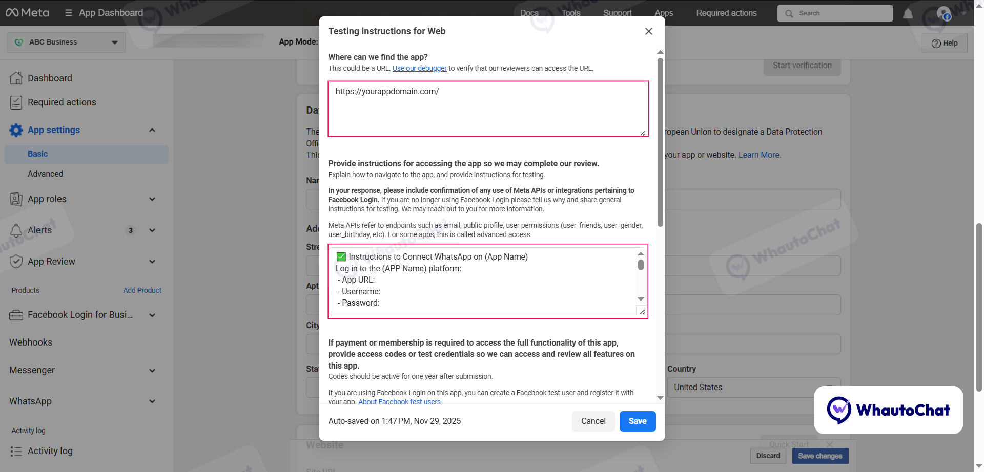 Add or Update Instructions