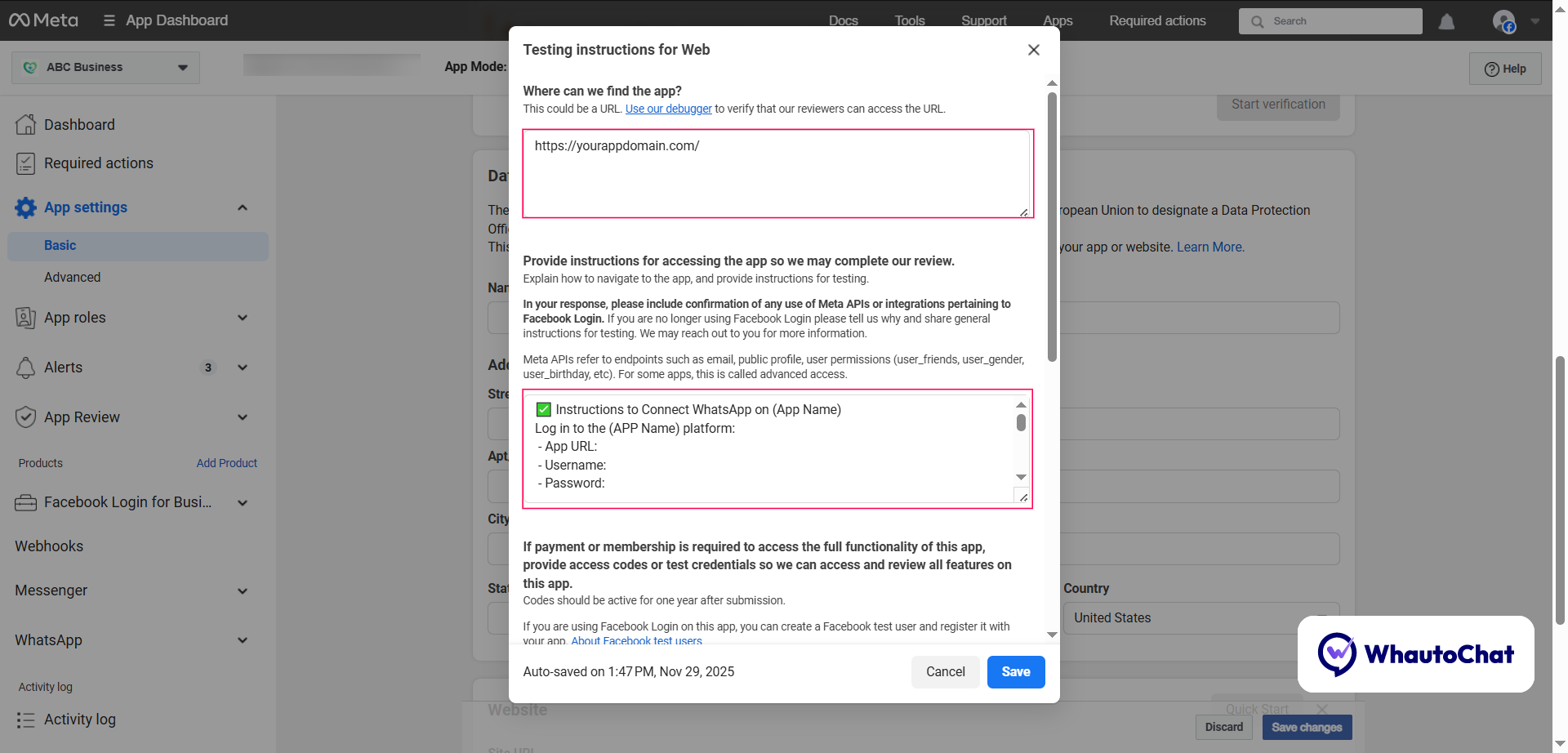 Add or Update Instructions