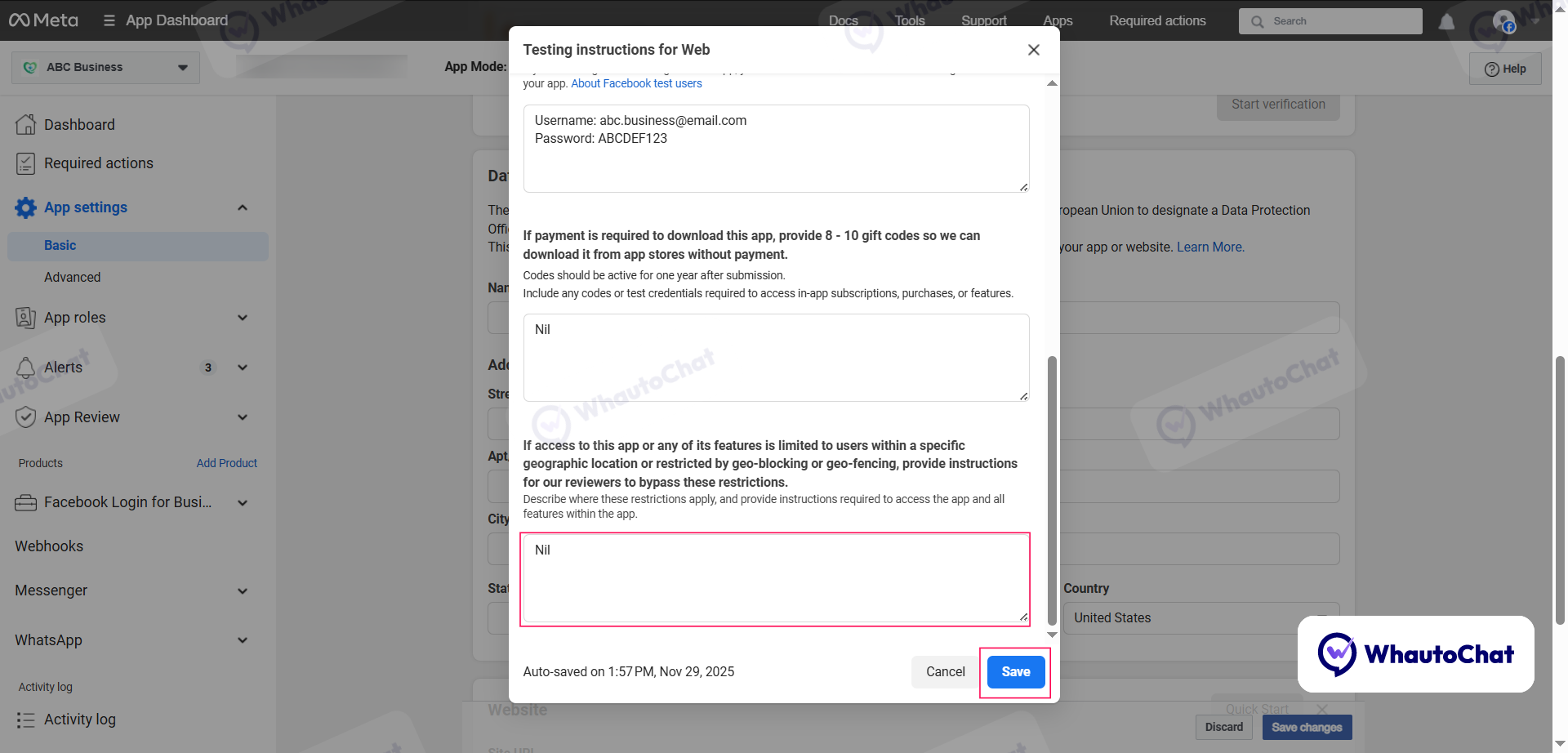 App Review Instructions