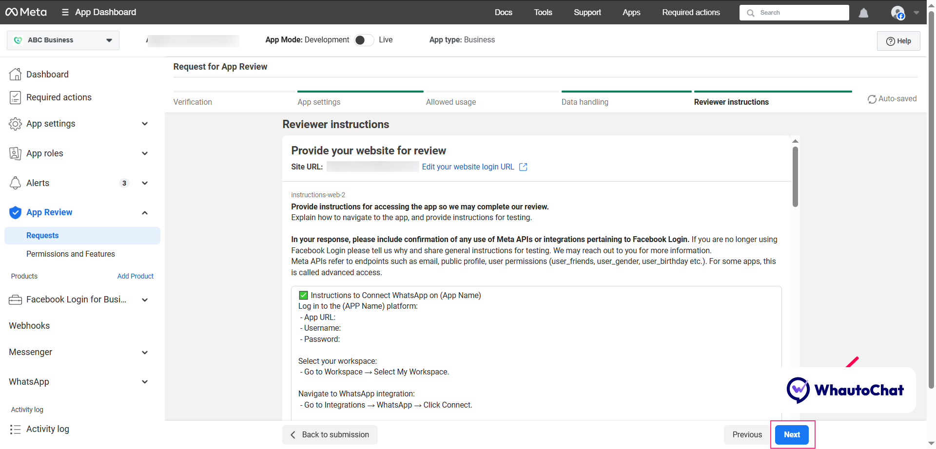 App Review Instructions