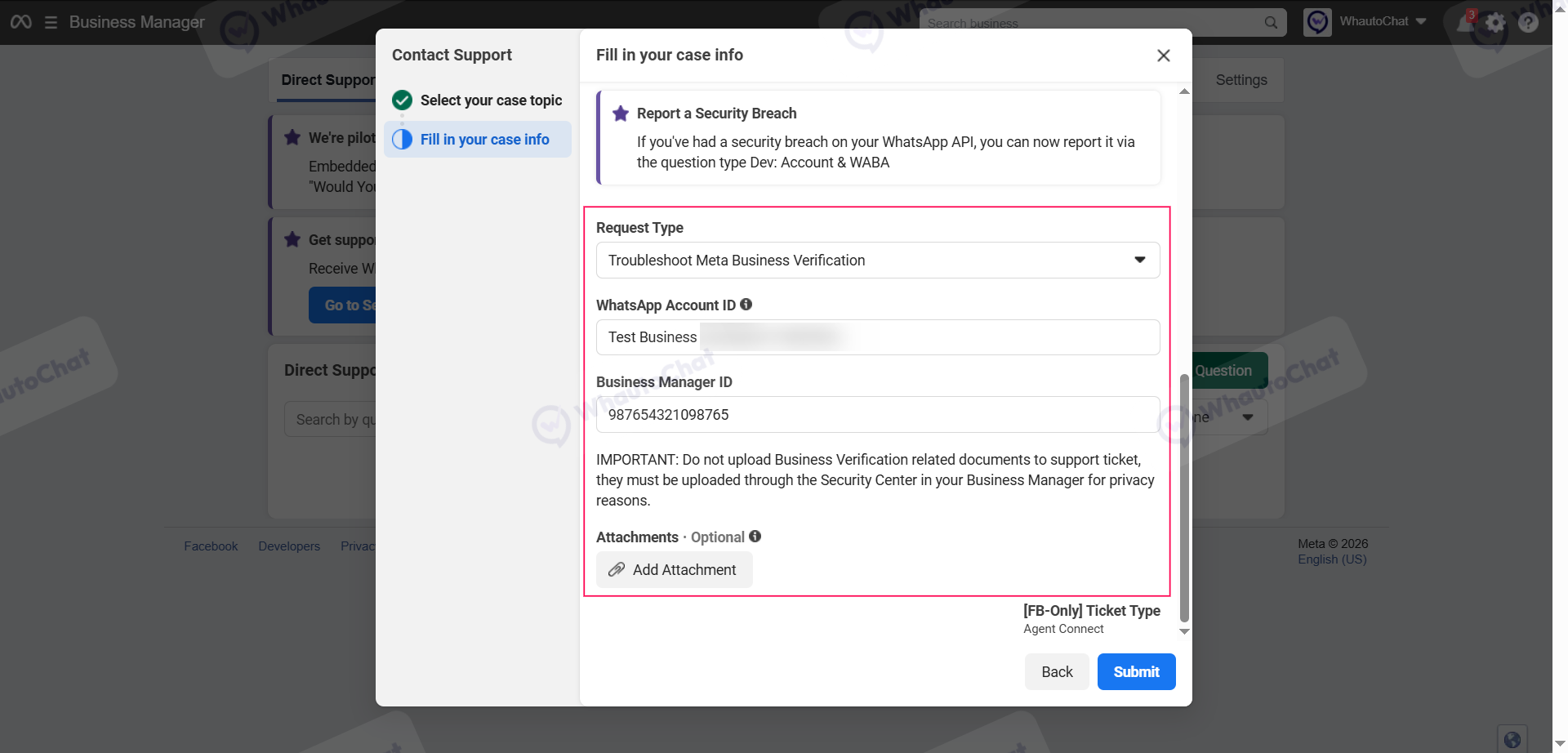 Select Request Type