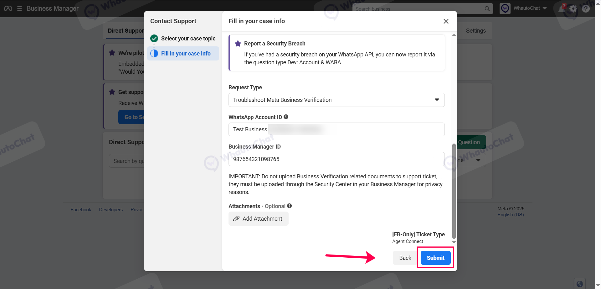 Submit Support Ticket